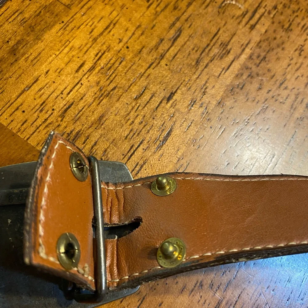 Kabota tractor‎ 15th anniversary buckle and leather bonded belt Size 46. Vintage